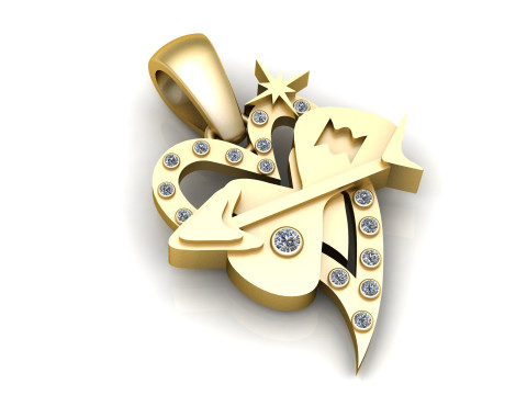 BROKEN HEART ARROW DESIGN PENDANT 3D PRINTABLE MODEL 3D Model