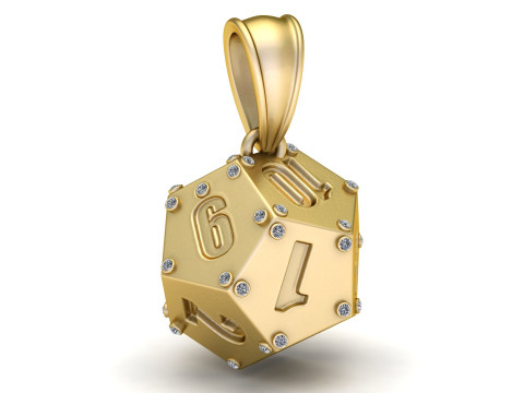 HEXAGON SHAPE DICE PENDANT 3D PRINTABLE MODEL 3D Model