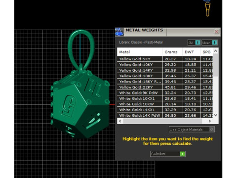 HEXAGON SHAPE DICE PENDANT 3D PRINTABLE MODEL 3D 模型