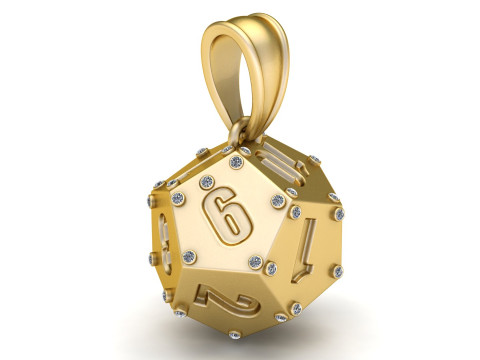 HEXAGON SHAPE DICE PENDANT 3D PRINTABLE MODEL 3D 模型