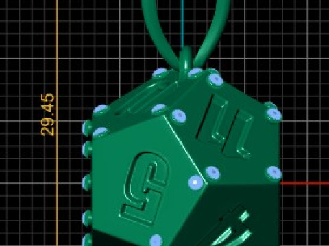 HEXAGON SHAPE DICE PENDANT 3D PRINTABLE MODEL 3D 模型