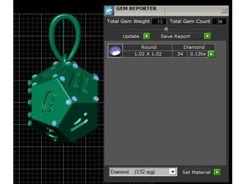 HEXAGON SHAPE DICE PENDANT 3D PRINTABLE MODEL 3D 模型