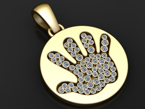 HAND DESIGN COIN PENDANT 3D PRINTABLE MODEL 3Dモデル