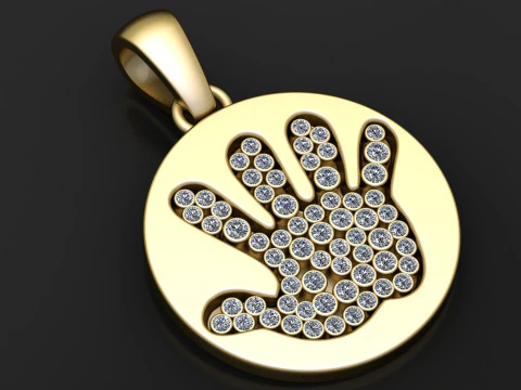 हाथ से डिजाइन किया गया सिक्का पेंडेंट 3डी प्रिंट करने योग्य मॉडल 3D मॉडल