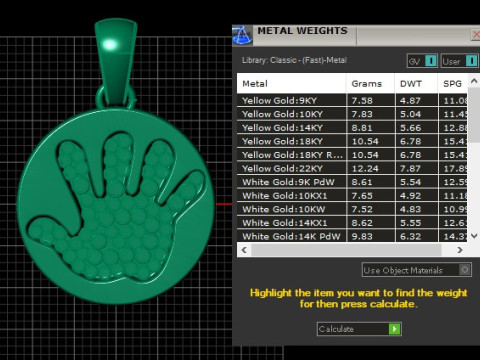 HAND DESIGN COIN PENDANT 3D PRINTABLE MODEL Modello 3D