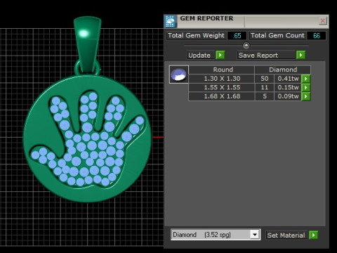 HAND DESIGN COIN PENDANT 3D PRINTABLE MODEL Modello 3D