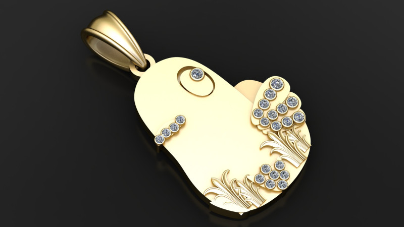 GOLDEN BABY BIRD PENDANT 3D PRINTABLE MODEL Model 3D .c4d .max .obj .3ds .fbx .stl .blend 
