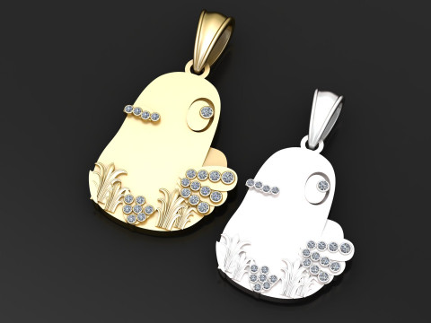 GOLDEN BABY BIRD PENDANT 3D PRINTABLE MODEL Model 3D