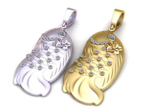 GOLDEN FISH PENDANT 3D PRINTABLE MODEL Model 3D