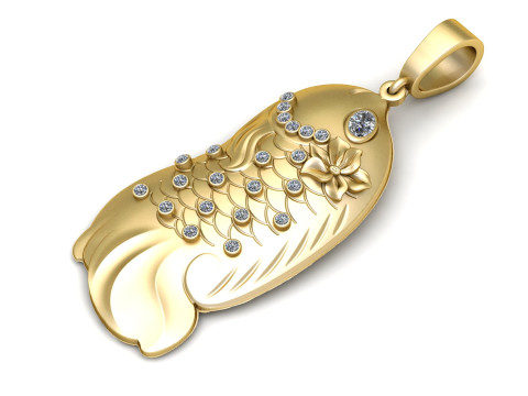 GOLDEN FISH PENDANT 3D PRINTABLE MODEL Model 3D