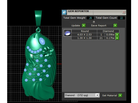 GOLDEN FISH PENDANT 3D PRINTABLE MODEL Model 3D
