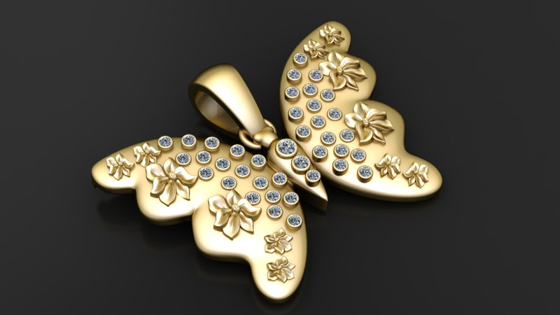 BUTTERFLY INSECT PENDANT 3D PRINTABLE MODEL 3D Model .c4d .max .obj .3ds .fbx .stl .blend 