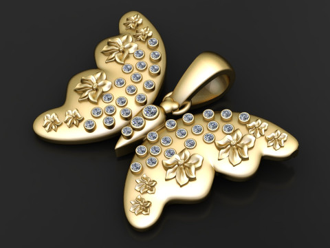 BUTTERFLY INSECT PENDANT 3D PRINTABLE MODEL 3D Model