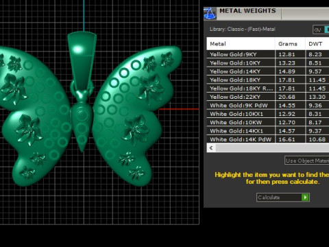 BUTTERFLY INSECT PENDANT 3D PRINTABLE MODEL 3D Model