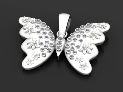 BUTTERFLY INSECT PENDANT 3D PRINTABLE MODEL 3D Model