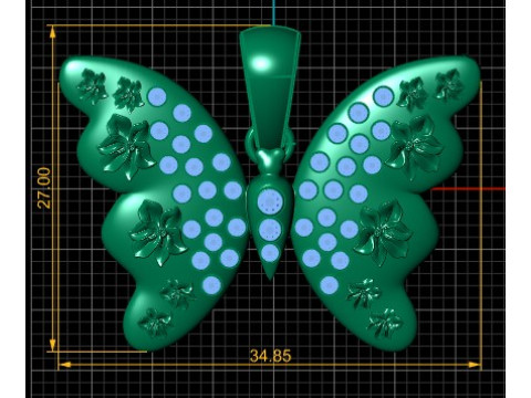 BUTTERFLY INSECT PENDANT 3D PRINTABLE MODEL 3D Model