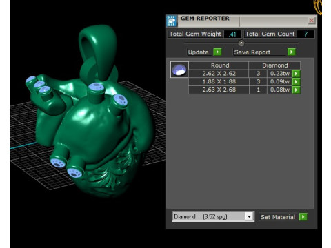 HUMAN HEART DIAMOND PENDANT 3D PRINTABLE MODEL 3D Model