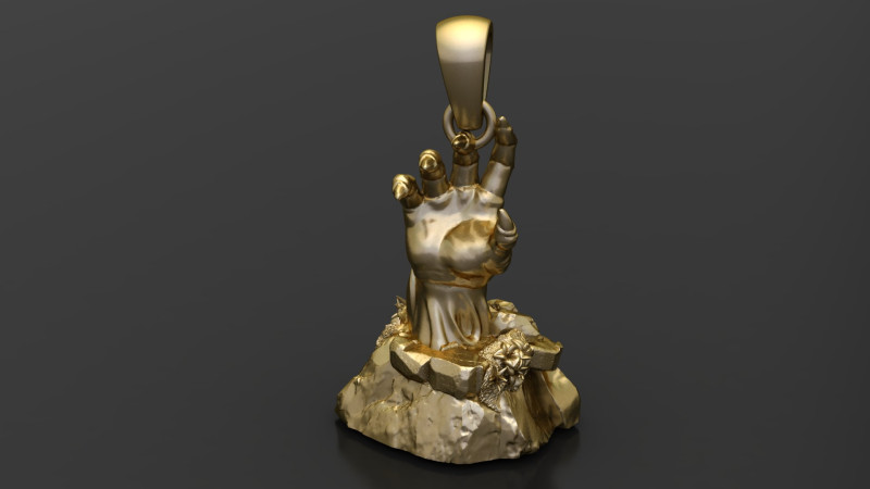 POWERFUL HUMAN HAND PENDANT 3D PRINTABLE MODEL 3D Model .c4d .max .obj .3ds .fbx .stl .blend 