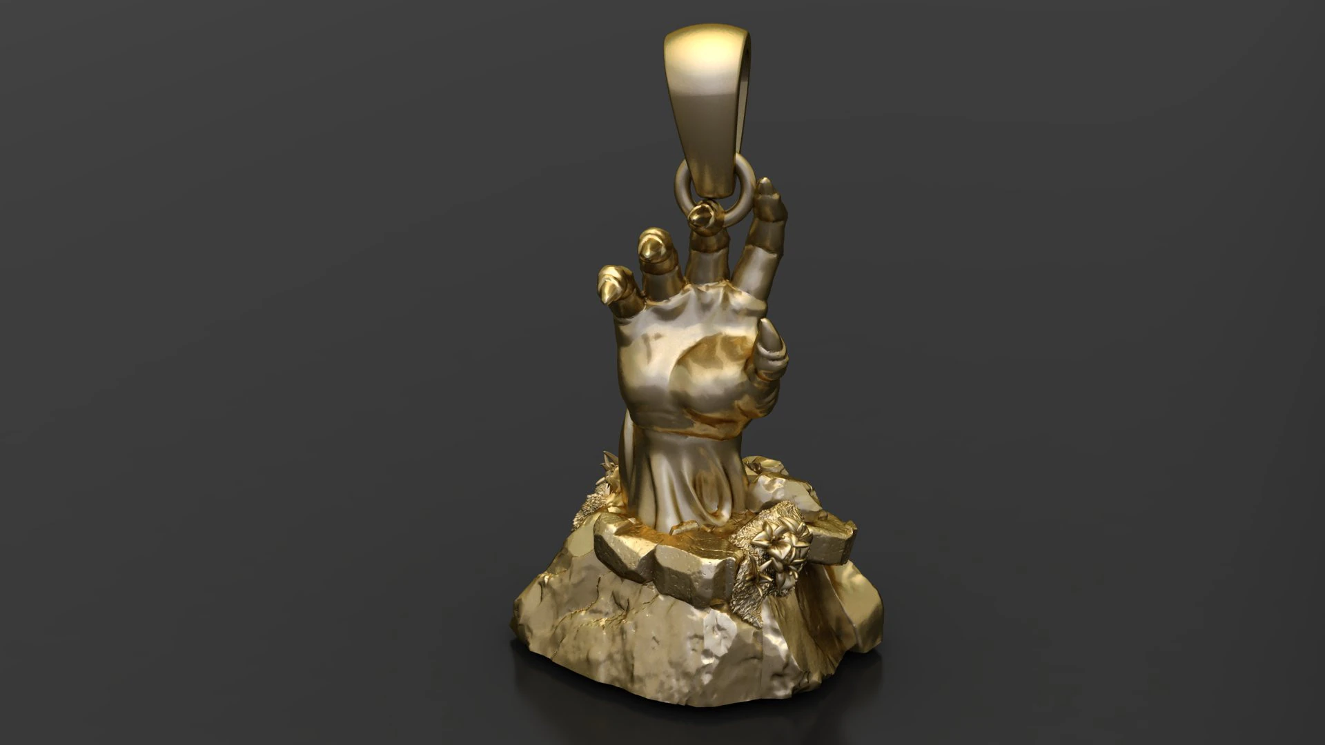 POWERFUL HUMAN HAND PENDANT 3D PRINTABLE MODEL 3D Model .c4d .max .obj .3ds .fbx .stl .blend 