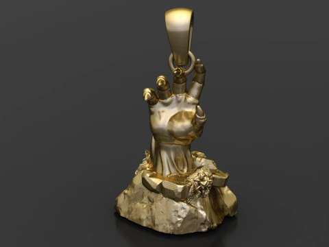 POWERFUL HUMAN HAND PENDANT 3D PRINTABLE MODEL 3D Model