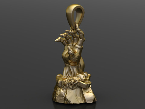 POWERFUL HUMAN HAND PENDANT 3D PRINTABLE MODEL 3D Model