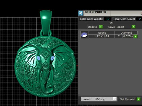 ELEPHANT FACE COIN PENDANT 3D PRINTABLE MODEL Modèle 3D