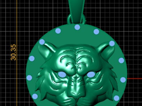 TIGER FACE COIN PENDANT 3D PRINTABLE MODEL 3D मॉडल