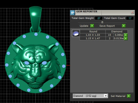 TIGER FACE COIN PENDANT 3D PRINTABLE MODEL 3D मॉडल