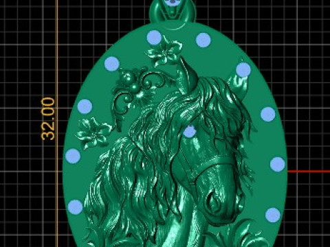HORSE FACE COIN PENDANT 3D PRINTABLE MODEL 3D Model