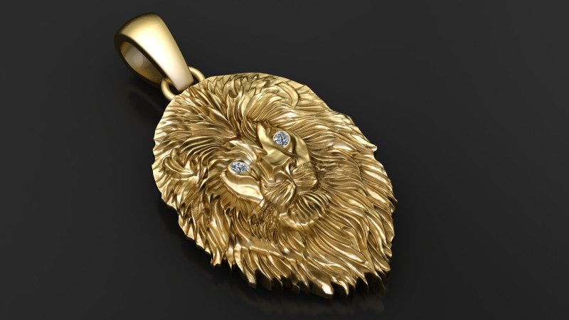 LION ANIMAL FACE PENDANT 3D PRINTABLE MODEL 3D मॉडल .c4d .max .obj .3ds .fbx .stl .blend 