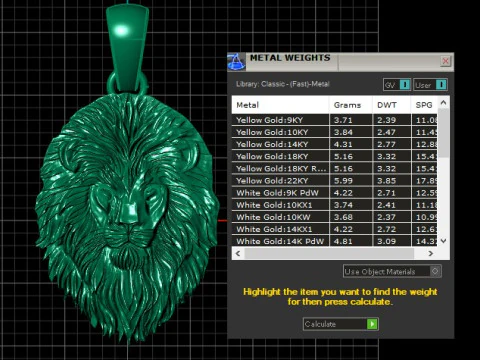 LION ANIMAL FACE PENDANT 3D PRINTABLE MODEL 3D Model