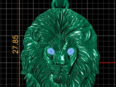 LION ANIMAL FACE PENDANT 3D PRINTABLE MODEL 3D मॉडल
