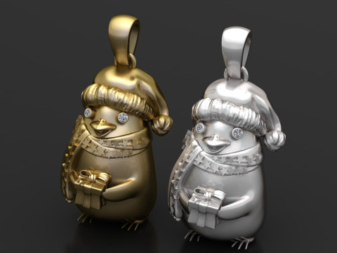 PENGUIN BIRD PENDANT 3D PRINTABLE MODEL 3D 모델