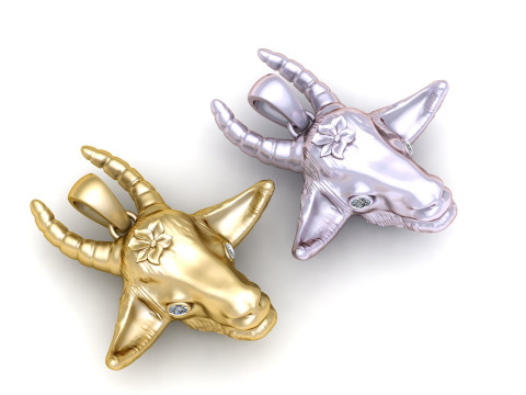 COW ANIMAL HEAD PENDANT 3D PRINTABLE MODEL 3D Модель