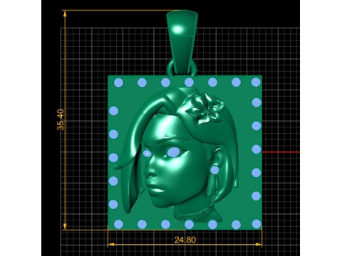 LADY FACE PENDANT 3D PRINTABLE MODEL 3D Model