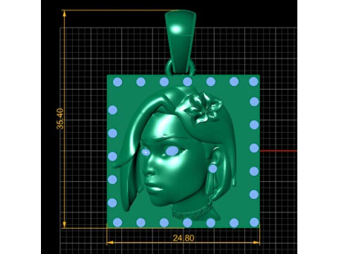 LADY FACE PENDANT 3D PRINTABLE MODEL 3D Model