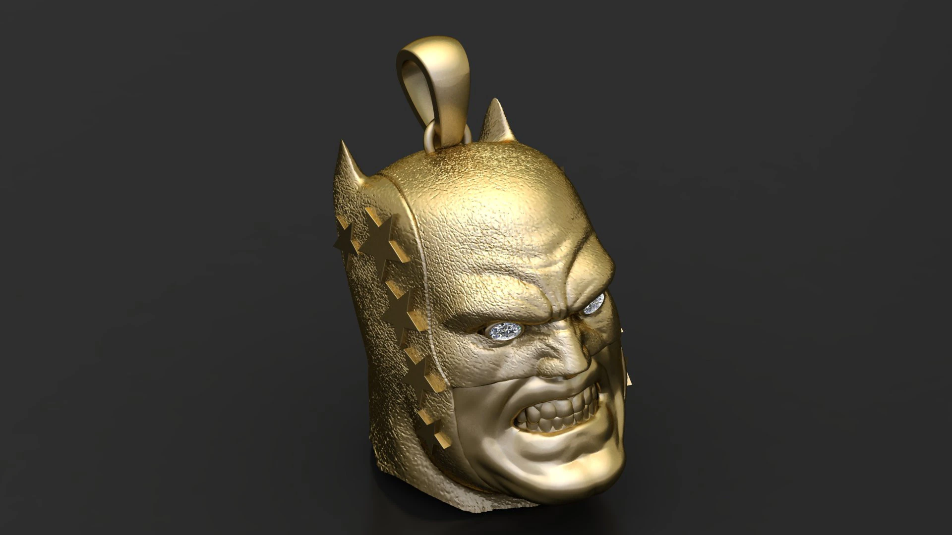 BATMAN HERO FACE PENDANT 3D PRINTABLE MODEL 3D Model .c4d .max .obj .3ds .fbx .stl .blend 