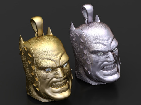 BATMAN HERO FACE PENDANT 3D PRINTABLE MODEL Modello 3D