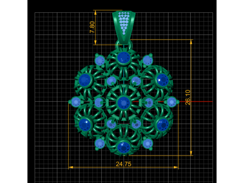 DIAMOND FLORAL PENDANT 3D PRINTABLE MODEL 3D Model
