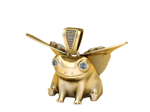 BUTTERFLY DESIGN FROG PENDANT 3D PRINTABLE MODEL 3D Model