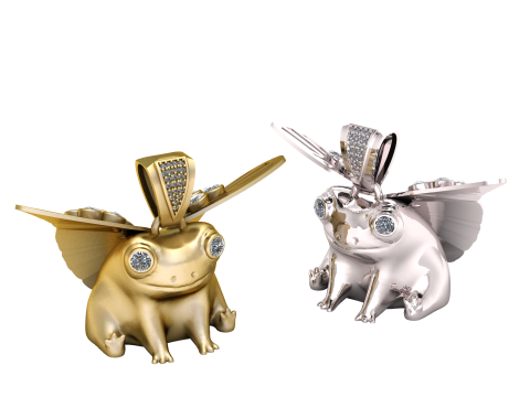 BUTTERFLY DESIGN FROG PENDANT 3D PRINTABLE MODEL 3Dモデル