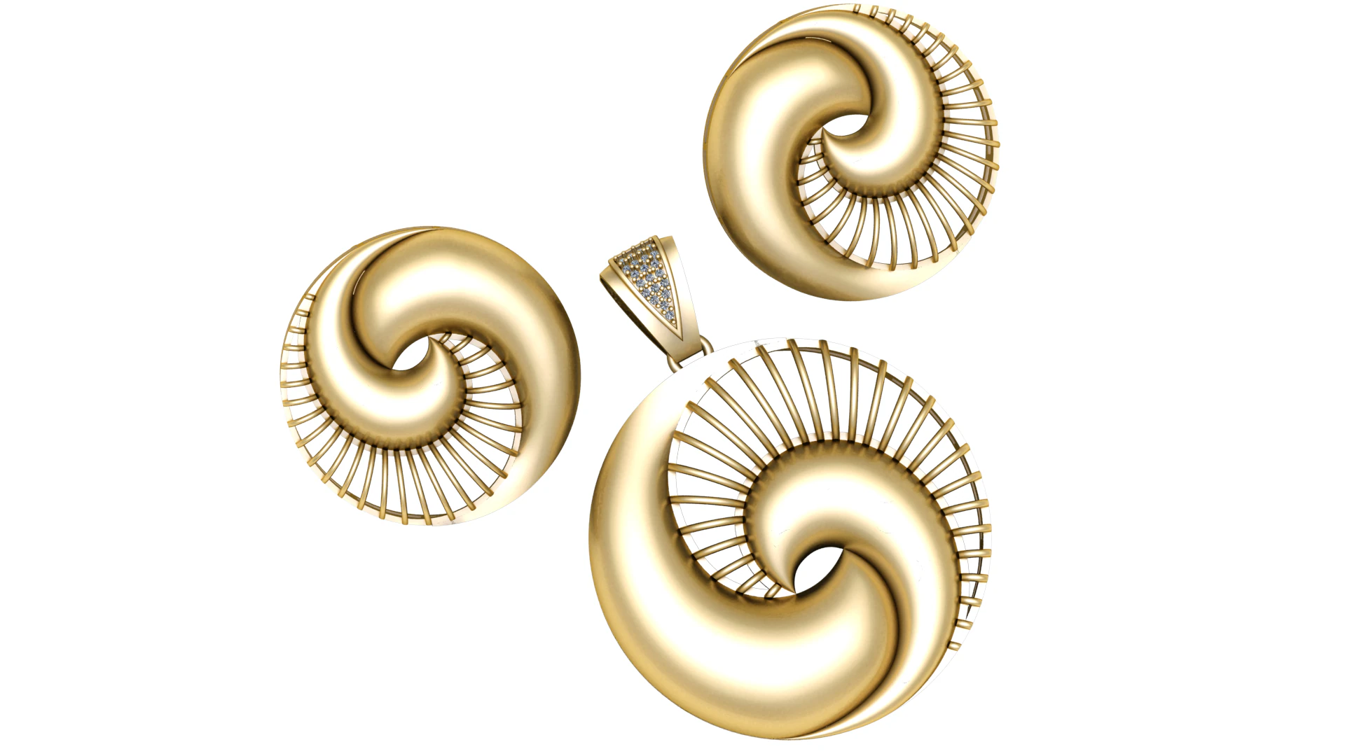 CONCH SHELL DESIGN LOCKET SET 3D PRINTABLE MODEL 3D Model .c4d .max .obj .3ds .fbx .stl .blend 