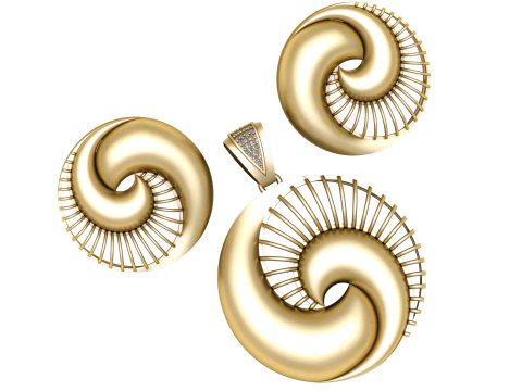 CONCH SHELL DESIGN LOCKET SET 3D PRINTABLE MODEL 3D Model