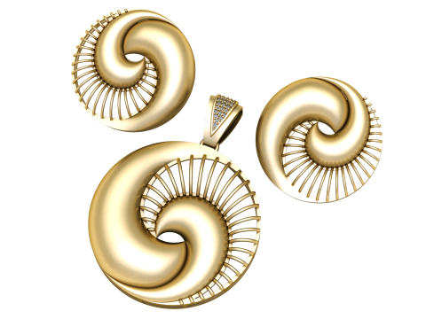 CONCH SHELL DESIGN LOCKET SET 3D PRINTABLE MODEL 3D Модель