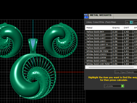 CONCH SHELL DESIGN LOCKET SET 3D PRINTABLE MODEL 3D Модель