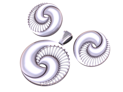 CONCH SHELL DESIGN LOCKET SET 3D PRINTABLE MODEL 3D Модель