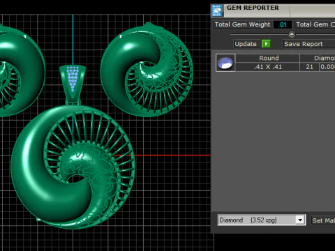CONCH SHELL DESIGN LOCKET SET 3D PRINTABLE MODEL 3D Model