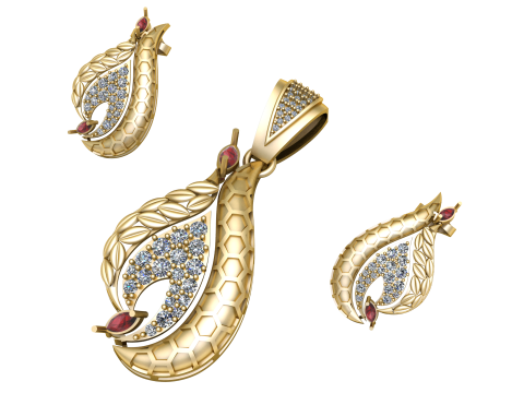 PRECIOUS GOLD LOCKET SET 3D PRINTABLE MODEL Modello 3D