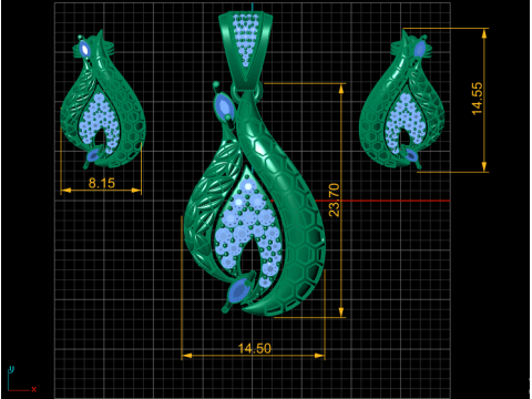 PRECIOUS GOLD LOCKET SET 3D PRINTABLE MODEL Modello 3D