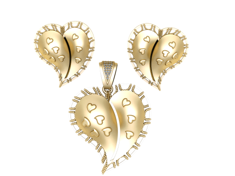 HEART SHAPE DIAMOND LOCKET SET 3D PRINTABLE MODEL Modelo 3D